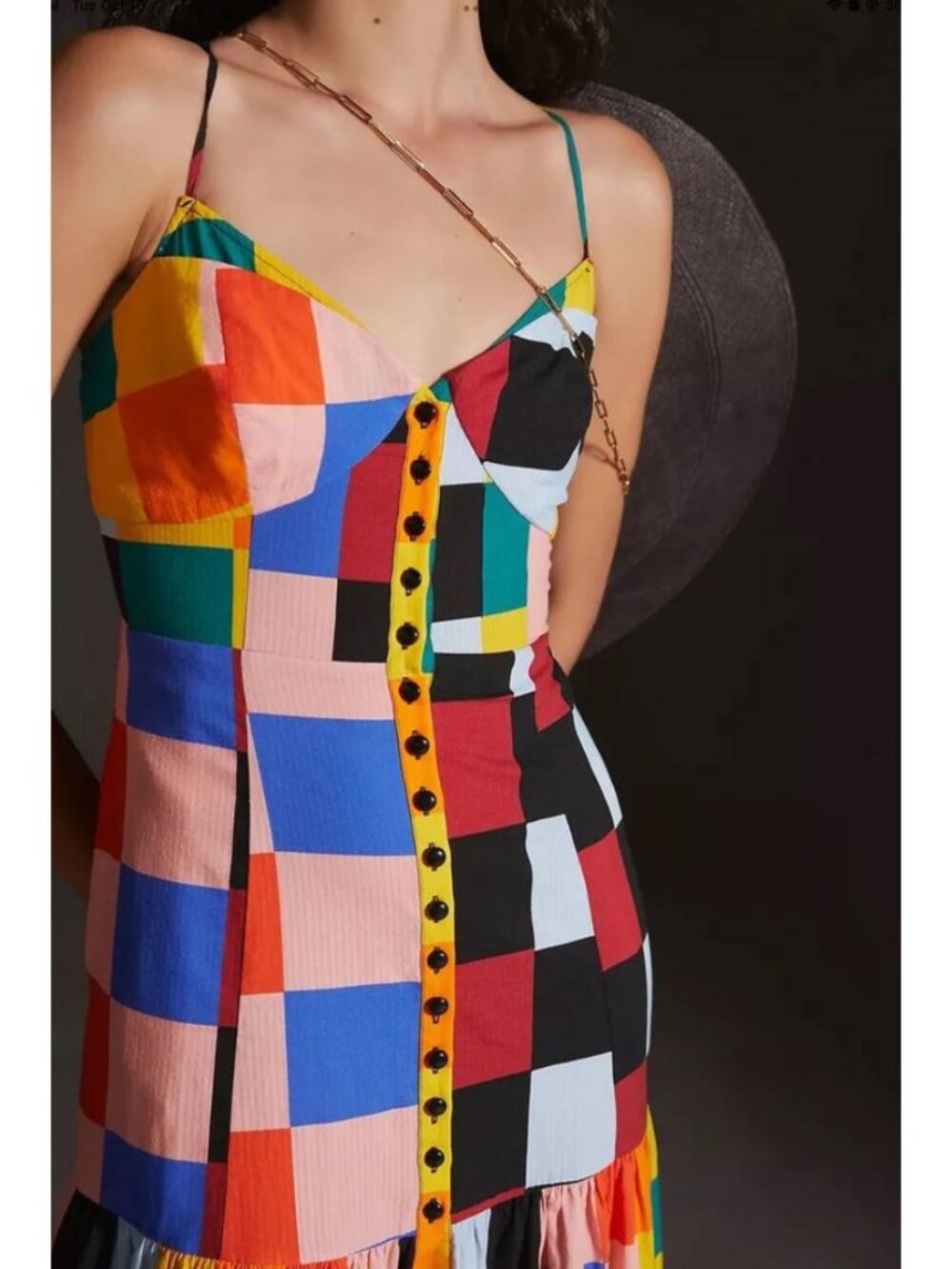 🆕 PLENTY BY TRACY REESE ANTHROPOLOGIE CHECKERED MAXI DRESS | SIZE M | NWT - Picture 4 of 11
